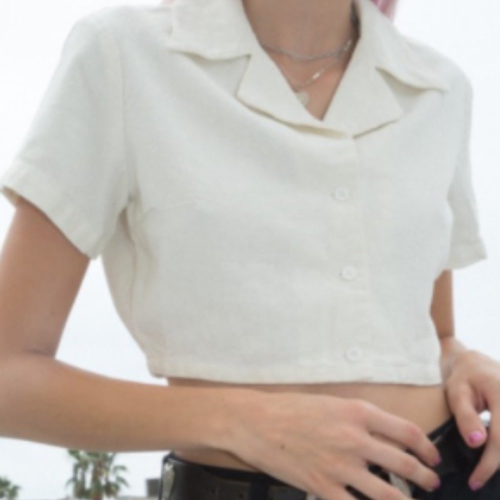 Brandy Melville Crop Button Up